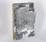 Martin Spengler, "Unicenter (Crash/R)", 2018, Gesso, Grafit und farbiger Permantmarker auf Wellpappenrelief