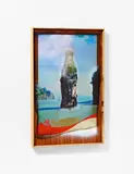 Florian Auer, Ohne Titel (island), 2011, Inkjet-Print auf Spiegel, Sprühfarbe, Holz und Mischtechnik