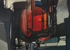 Hans Otto Müller-Erbach, Ohne (Bild 1/I/58 Nr. 3), 1958, Öl auf Leinwand