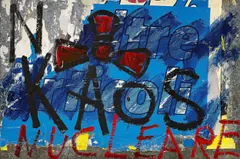 Rotella, "KAOS", 1987, Acryl über Decollage auf Metallblech