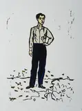 Stephan Balkenhol, Ohne Titel, 2004, Farbholzschnitt auf Somerset (Wasserzeichen)