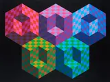 Victor Vasarely, Ohne Titel, Farbserigrafie auf Bütten