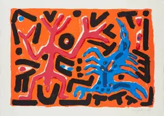 Skorpion by A. R. Penck, 1995, Farblithografie auf Véritable Papier d'Arches (Trockenstempel), sold Oct 2020