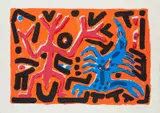 A. R. Penck, Skorpion, 1995, Farblithografie auf Véritable Papier d'Arches (Trockenstempel)