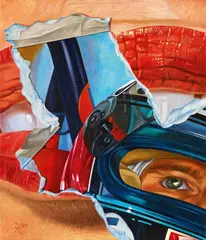 Fritz Köthe, "Gerhard Berger", 1988, Öl und Tempera auf Leinwand