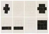 Imi Knoebel, Russische Wand, 1988, Schwarze Lackfarbe auf Papier sowie Grafit auf SCHOELLERSHAMMER 4G (Trockenstempel)