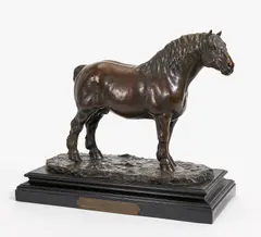 Georges Malissard, Pferd, 1910, Bronze, braun patiniert