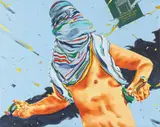 Norbert Bisky, "Randale State Bank", 2015, Öl auf Leinwand
