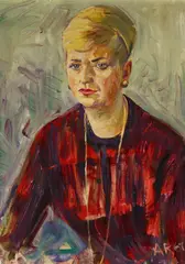 Anton Räderscheidt, Porträt einer jungen Frau (Inge Ries-Hüser), 1967, Öl auf Leinwand