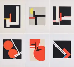 Walter Dexel, 6 Serigraphien 1920-30, 1968, Mappe mit 6 Farbserigrafien auf festem Velin