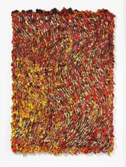 Bernd Schwarzer, "Deutscher Vulkan (Flammenbild) (Schwarz-Rot-Gold)", 1988-1998, Öl auf Leinwand
