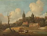 Niederländische Schule, Vor den Toren der Stadt 's-Hertogenbosch, Öl auf Leinwand