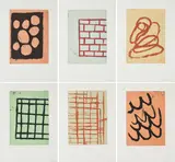 Günther Förg, Serie von 6 Radierungen, 1991, Jeweils: Farbradierung auf C.M.F (Wasserzeichen)
