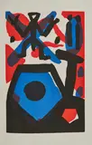 A. R. Penck, ein dich ten der tat - N. VIII, 1998, Mappe mit 9 Farbradierungen auf Velin, eingebunden in Publikation