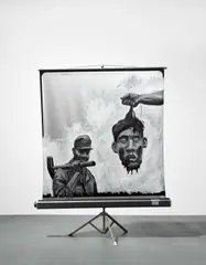 Christian Eisenberger, Ohne Titel, 2005, Acryl auf Filmprojektionsfläche. Inklusive Ständervorrichtung