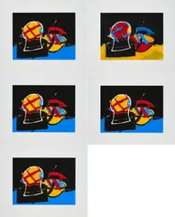 Sobral Centeno, Konvolut von 5 Serigrafien, 1997, Farbserigrafie auf leichtem Karton