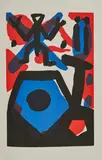 A. R. Penck, ein dich ten der tat - N. VIII, 1998, Mappe mit 9 Farbradierungen auf Velin, eingebunden in Publikation