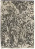 Vier Engel, die Winde aufhaltend / Die Versiegelung der Auserwählten by Albrecht Durer, 1511, Holzschnitt auf Papier, sold Nov 2020