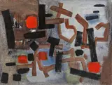 "Planung" by Fritz Winter, 1954, Öl auf Rupfen, sold Dec 2020