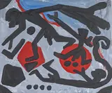 A. R. Penck, Ohne Titel, Farblithografie auf Büttenkarton