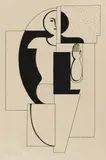 Willi Baumeister, Apoll I, 1921/22, Lithografie auf chamoisfarbenem Japan