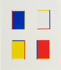 Rot Gelb Weiß Blau by Imi Knoebel, 1994, Serie von 4 Farbserigrafien auf leichtem Karton, sold Nov 2020