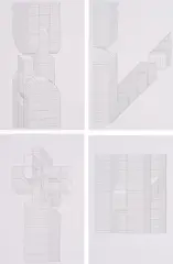 Erwin Heerich, Architekturausschnitte, 1973, Mappe mit 25 Offsetlithografien auf Karton