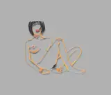 Tom Wesselmann, Steel Drawing/Sitting Nude Edition, 1986/87, Emaille auf mit Laser geschnittenem Stahl