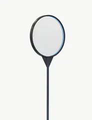 Steh-Linse by Adolf Luther, 1980, Zwei konvexe, transparente Hohlspiegel auf Metallstange in Kunststoffhalterung. Dazu Erdanker, sold Dec 2020