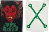 Mike Kelley, Satan's Nostrils; and Hangin'-Heavy-Hairy-Horny (Sweat), 1989, Two screenprints in colours, on silk,