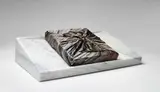 Art Edition by Ai Weiwei, 2014, Chinese marble (Fangshan District), Habotai silk scarf and cloth-bound book,, sold Jun 2015