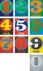 Numbers by Robert Indiana, 1968, The complete portfolio of 10 screenprints in colours, on Schollers Parole paper, the full sheets bound (as issued),, sold Jun 2015
