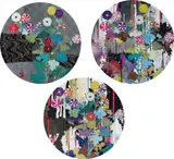 Kansei (trade name of Rinpa-school Edo Painter Ogata Korin, literal meaning: “Voice of the Mountain Stream”); I Recall the Time When My Feet Lifted off the Ground, Ever So Slightly – Korin – Chrysanthemum; and Kansei: Abstraction by Takashi Murakami, 2010, Three offset lithographs in colours, on smooth wove paper, the full sheets,, sold Jun 2015