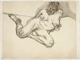 Lucian Freud, Girl Sitting, 1987, Etching printed with plate tone, on Somerset Satin paper, with full margins,