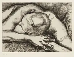Reclining Figure by Lucian Freud, 1994, Etching with drypoint, on Arches 300gsm paper, with full margins,, sold Oct 2015