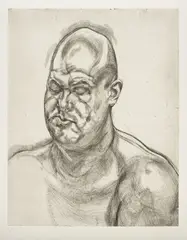 Large Head by Lucian Freud, 1993, Etching, on Somerset Satin Textured 300gsm paper, with full margins, the second (final) state (there was an unpublished , sold Oct 2015