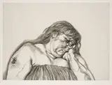 Woman with an Arm Tattoo by Lucian Freud, 1996, Etching, on Somerset Textured paper, with full margins,, sold Oct 2015