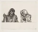 Conversation by Lucian Freud, 1998, Etching, on Somerset Textured paper, with full margins,, sold Oct 2015