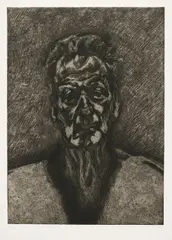 Self-Portrait: Reflection by Lucian Freud, 1996, Etching, on Somerset Textured paper, with full margins,, sold Oct 2015