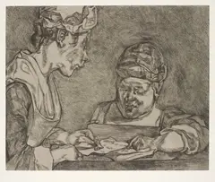 After Chardin by Lucian Freud, 2000, Etching on Somerset Textured paper, with full margins,, sold Oct 2015
