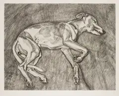 Eli by Lucian Freud, 2002, Etching, on Somerset Textured paper, with full margins,, sold Oct 2015