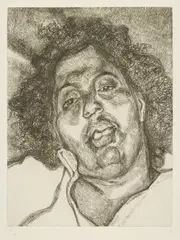 Solicitor's Head by Lucian Freud, 2003, Etching, on Somerset Soft paper, with full margins,, sold Oct 2015
