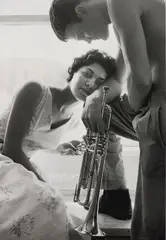 Halima and Chet Baker, Redondo Beach by William Claxton, 1955, Gelatin silver print, printed 1997, sold May 2015