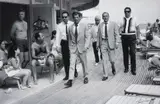 Frank Sinatra on the Boardwalk, Miami by Terry O'Neill, 1968, Gelatin silver print, flush-mounted, printed later, sold May 2015