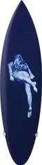 Michael Dweck, The Duke’s Mermaid (Sapphire) from Sculptural Form - Surfboard, 2015, Archival pigment print on silk, polyurethane, resin, fibreglass. Accompanied by the artist's aluminium wall-mounting bracket