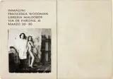 Francesca Woodman and Giuseppe Gallo, Postcard invitation for Immagini exhibition by Francesca Woodman, 1978, Gelatin silver contact print, mounted to a postcard, offered Nov 2015