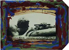 Peter Beard, Alia Bay, Lake Rudolf by Peter Beard, 1965, Polaroid print with paint, printed later, sold Nov 2015