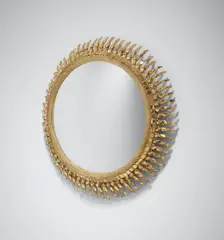 'Soleil Torsadé' mirror by Line Vautrin, circa 1958, Talosel resin, coloured mirrored glass, convex mirrored glass, sold Apr 2015