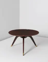 'Bas-Ducharne' table, model no. 1044AR/1164NR by Émile-Jacques Ruhlmann, circa 1930, Macassar ebony-veneered wood, bronze, offered Apr 2015