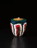 Unique 'Primavera' vase by Yoichi Ohira, 2006, Handblown glass canes and powder inserts, partial battuto glass and incised surface, sold Apr 2015